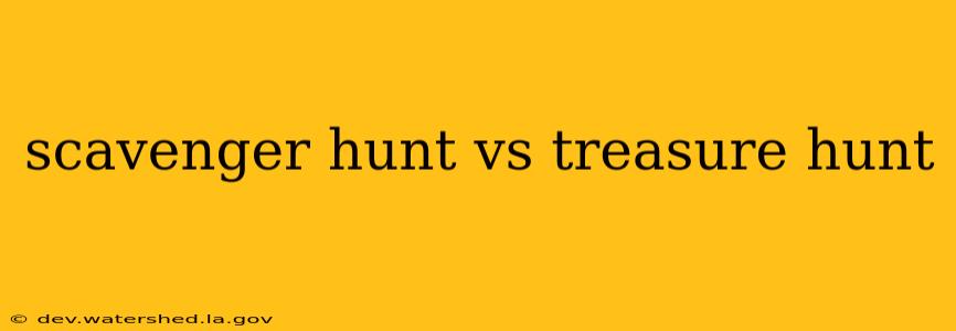 scavenger hunt vs treasure hunt