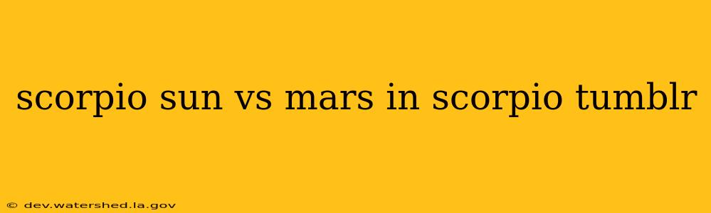 scorpio sun vs mars in scorpio tumblr