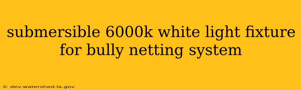 submersible 6000k white light fixture for bully netting system