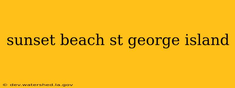 sunset beach st george island