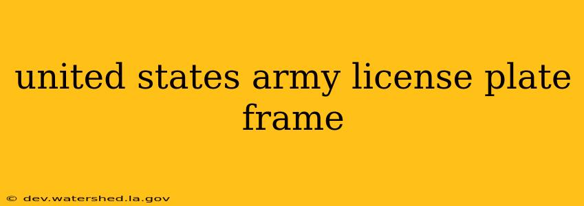 united states army license plate frame