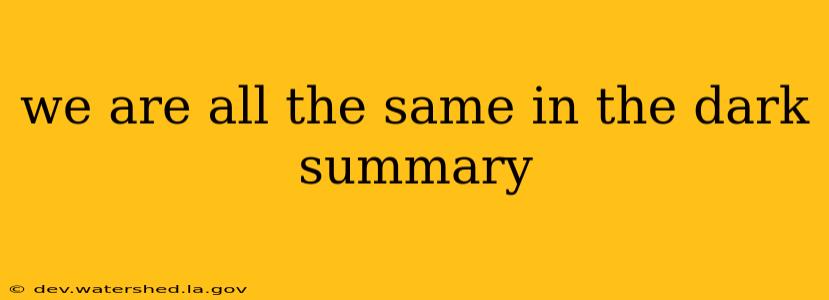 we are all the same in the dark summary