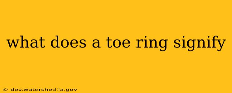 what does a toe ring signify