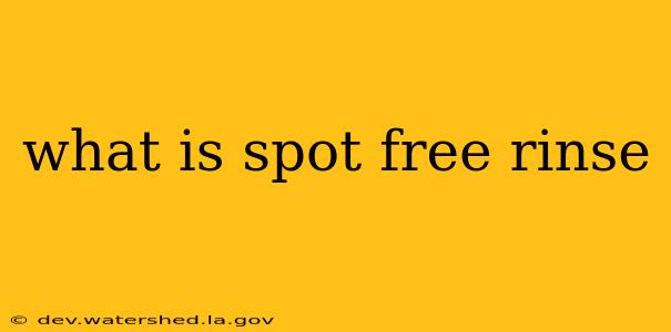 what is spot free rinse