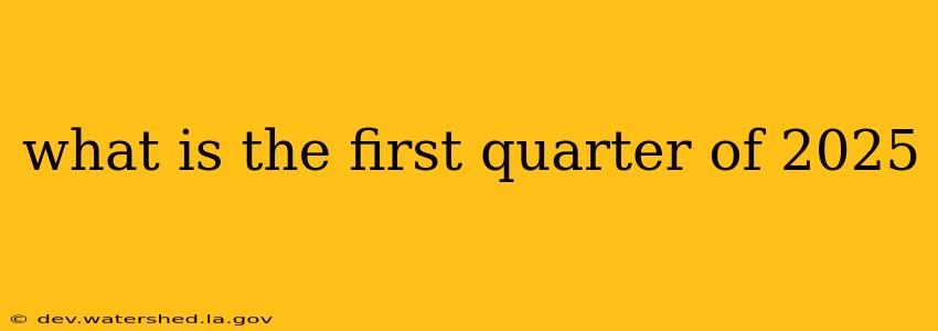 what is the first quarter of 2025