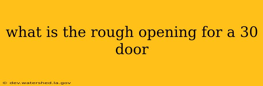 what is the rough opening for a 30 door
