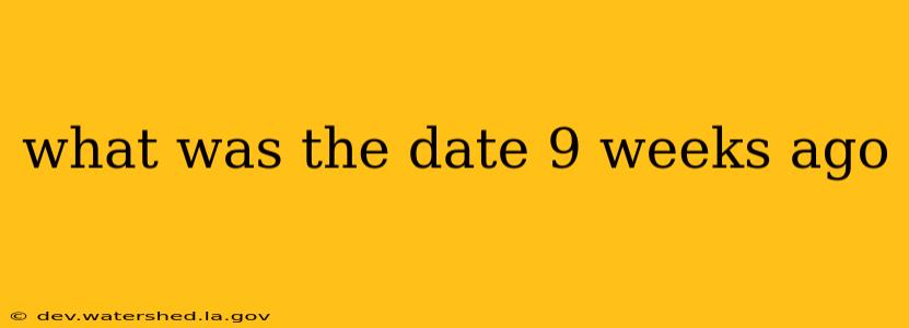 what was the date 9 weeks ago