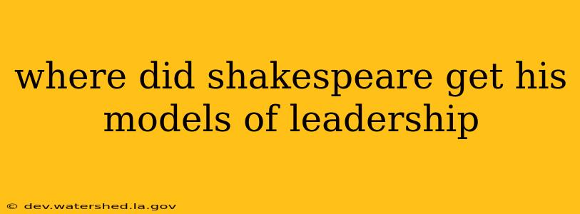 where did shakespeare get his models of leadership