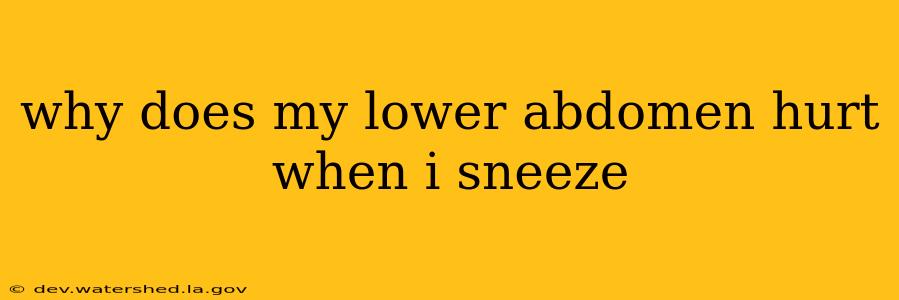 why does my lower abdomen hurt when i sneeze