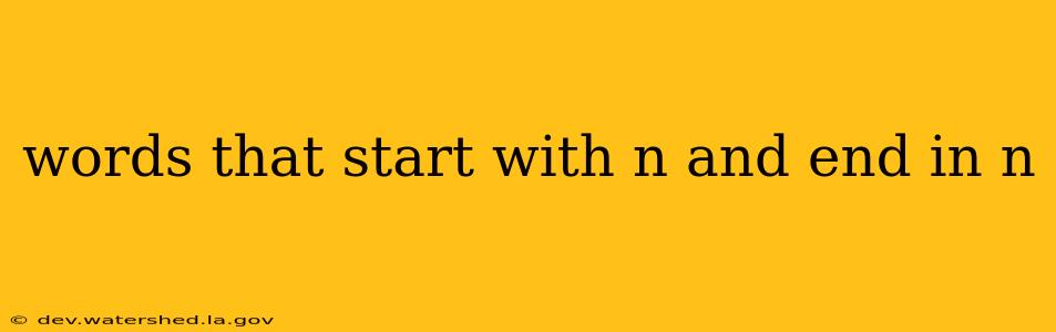 words that start with n and end in n