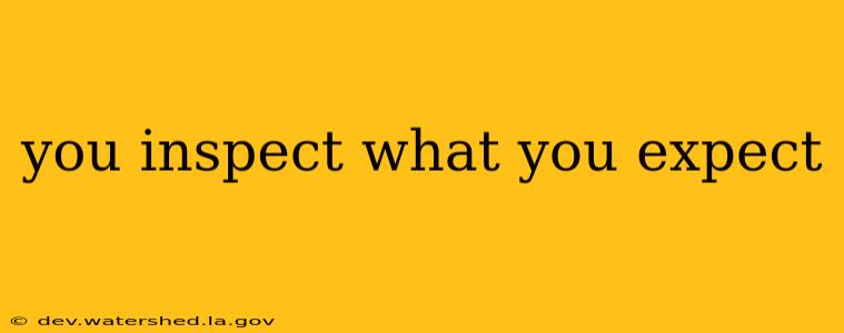you inspect what you expect