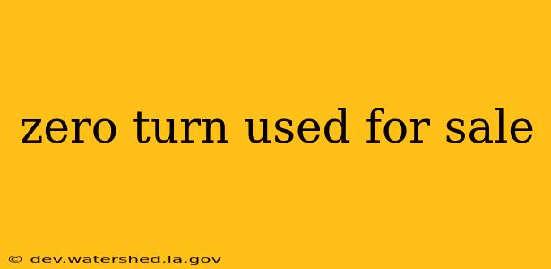zero turn used for sale